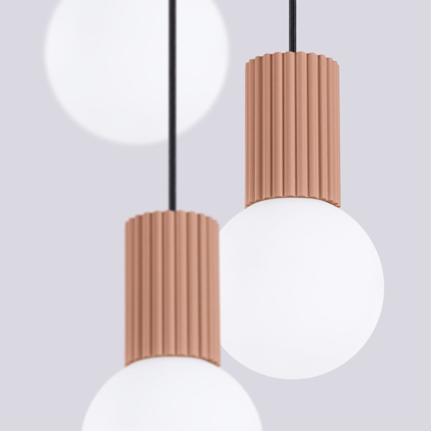 Lampadario a sospensione con filo HALO 3xG9/8W/230V diametro 25 cm marrone
