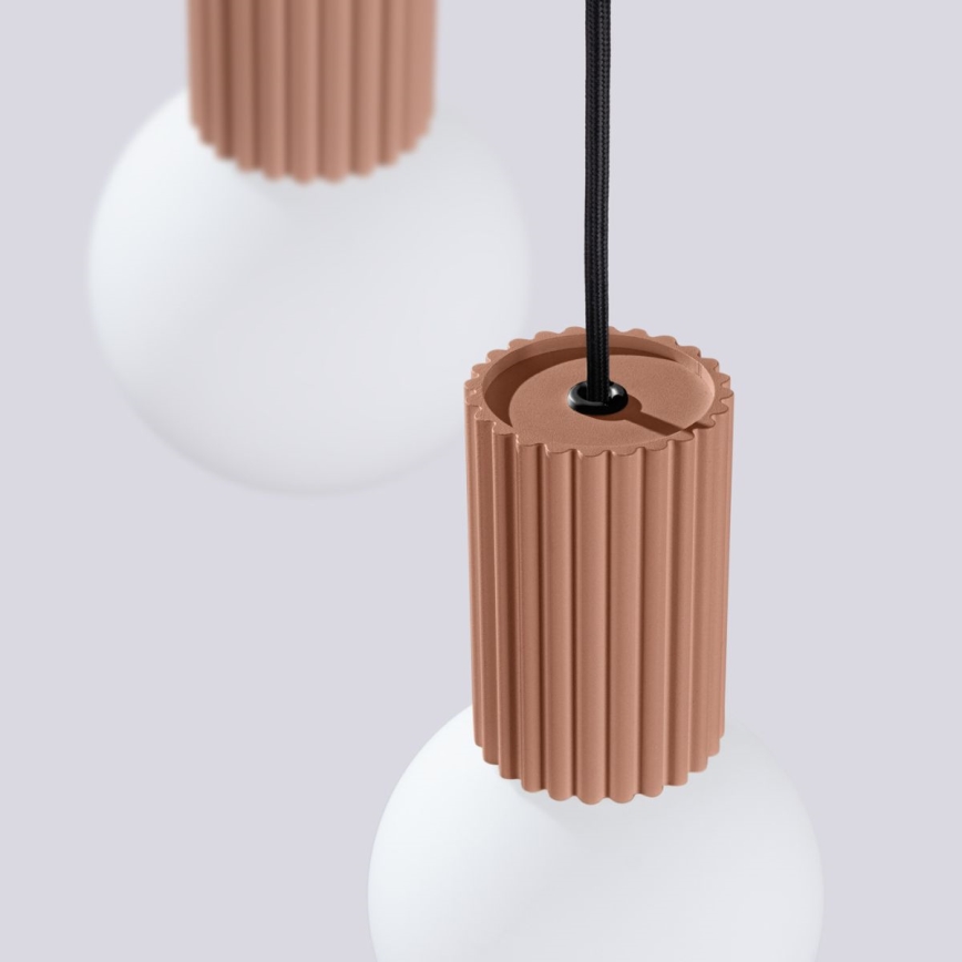 Lampadario a sospensione con filo HALO 3xG9/8W/230V diametro 25 cm marrone