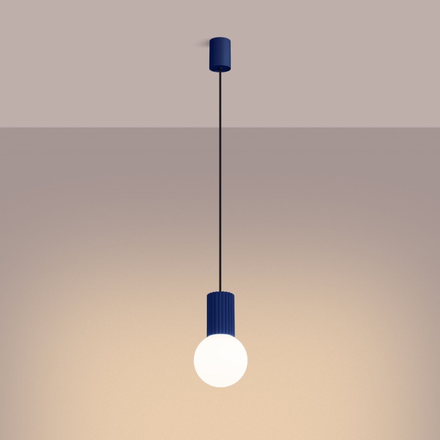 Lampadario a sospensione con filo HALO 1xG9/8W/230V diametro 12 cm blu