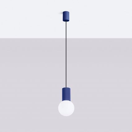 Lampadario a sospensione con filo HALO 1xG9/8W/230V diametro 12 cm blu