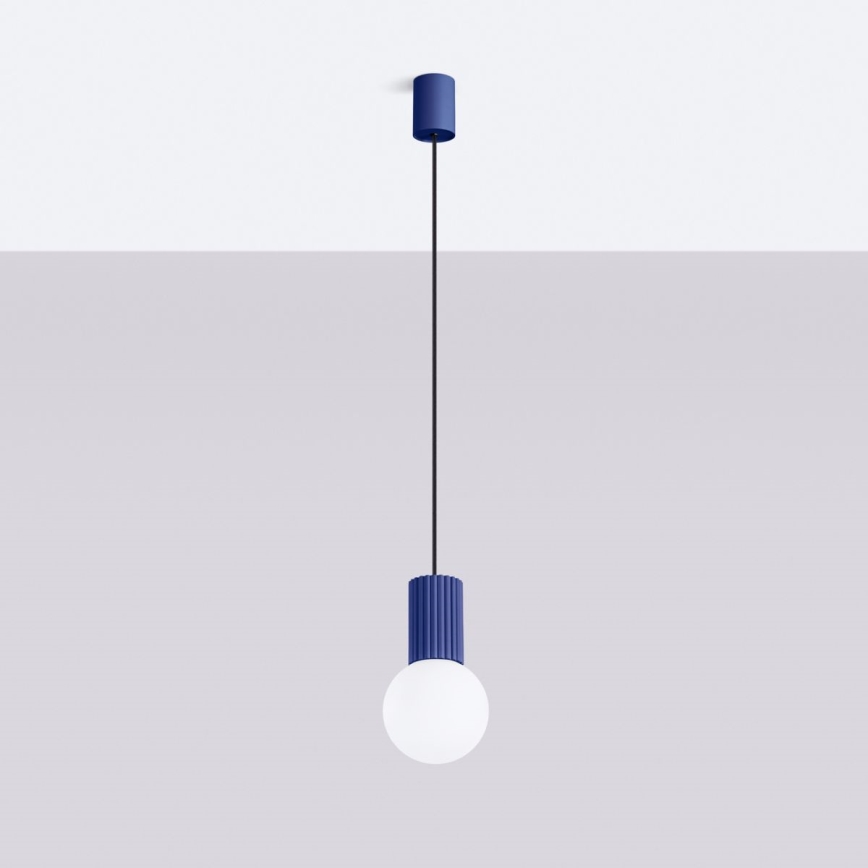 Lampadario a sospensione con filo HALO 1xG9/8W/230V diametro 12 cm blu