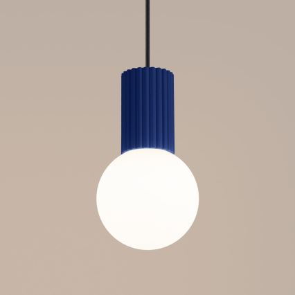Lampadario a sospensione con filo HALO 1xG9/8W/230V diametro 12 cm blu