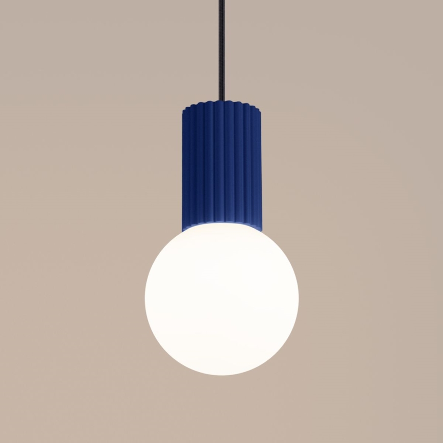 Lampadario a sospensione con filo HALO 1xG9/8W/230V diametro 12 cm blu