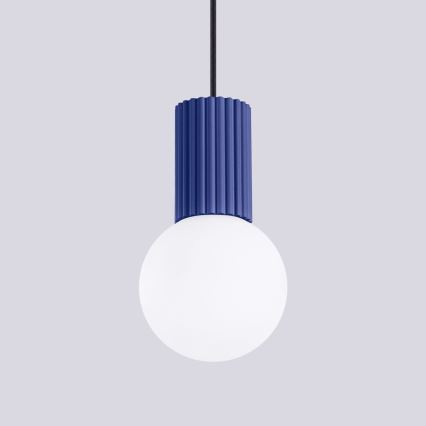Lampadario a sospensione con filo HALO 1xG9/8W/230V diametro 12 cm blu