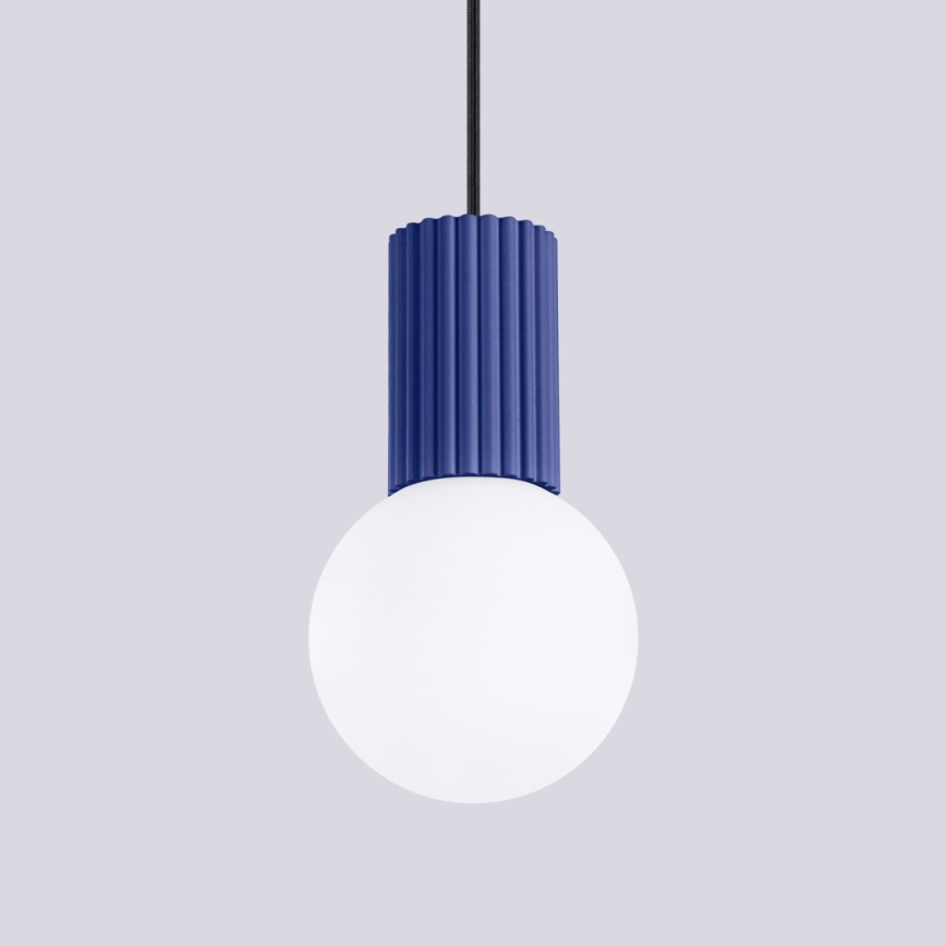 Lampadario a sospensione con filo HALO 1xG9/8W/230V diametro 12 cm blu