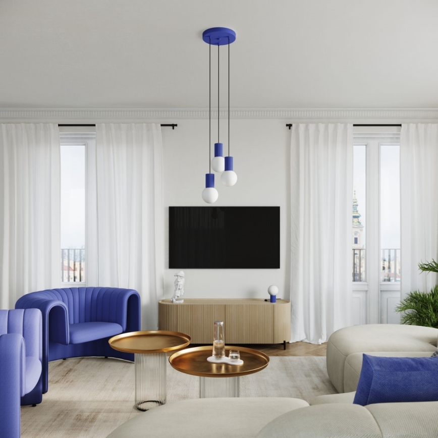 Lampada da tavolo HALO 1xG9/8W/230V diametro 12 cm blu