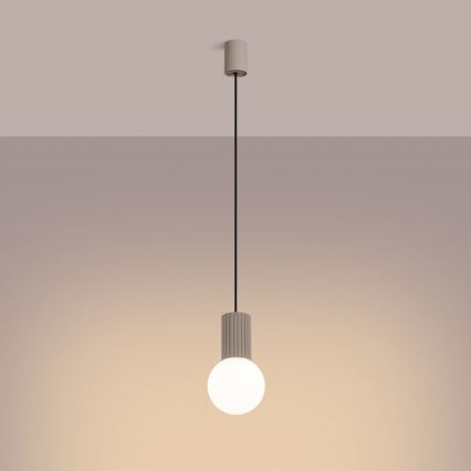 Lampadario a sospensione con filo HALO 1xG9/8W/230V diametro 12 cm beige