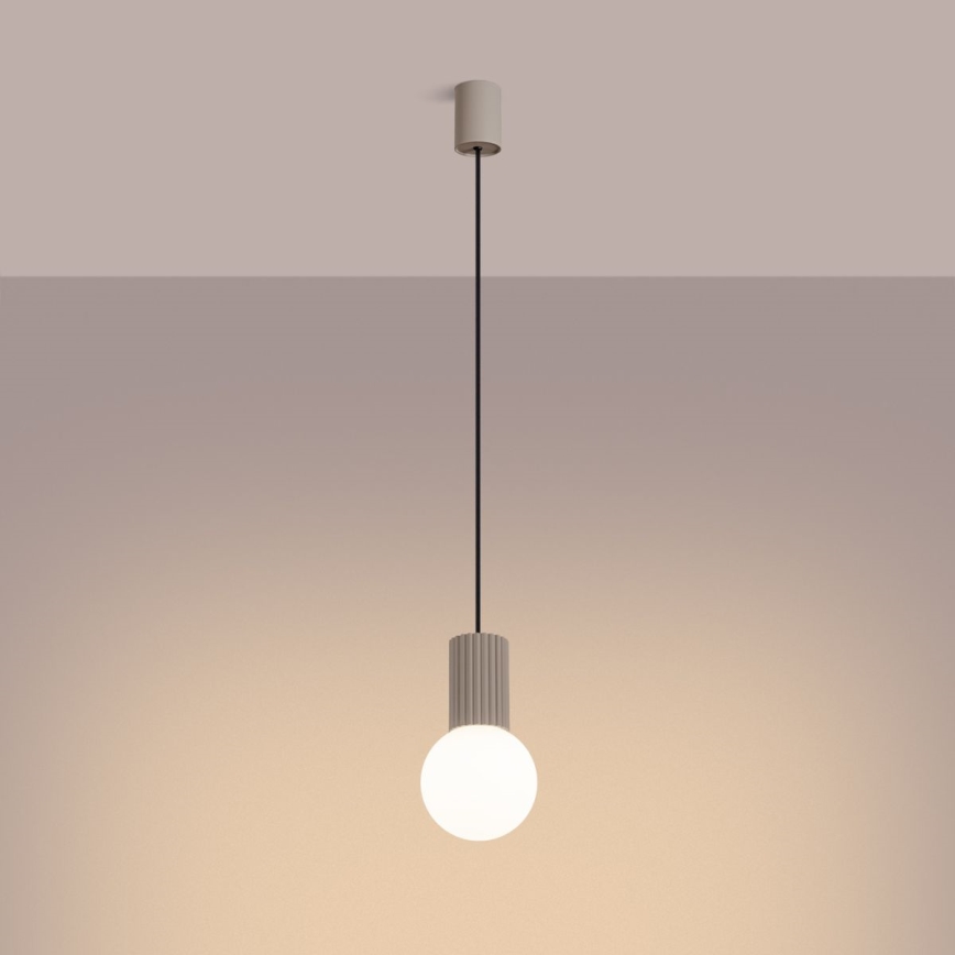 Lampadario a sospensione con filo HALO 1xG9/8W/230V diametro 12 cm beige