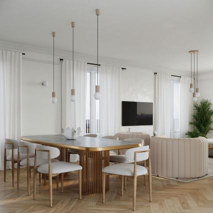 Lampadario a sospensione con filo HALO 1xG9/8W/230V diametro 12 cm beige