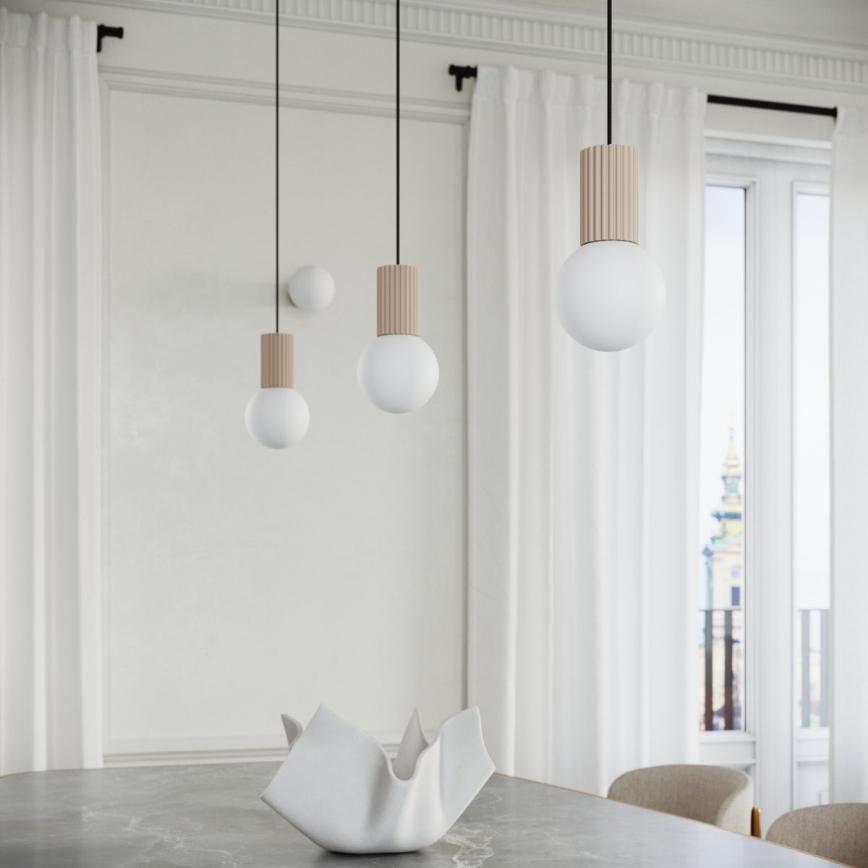 Lampadario a sospensione con filo HALO 1xG9/8W/230V diametro 12 cm beige