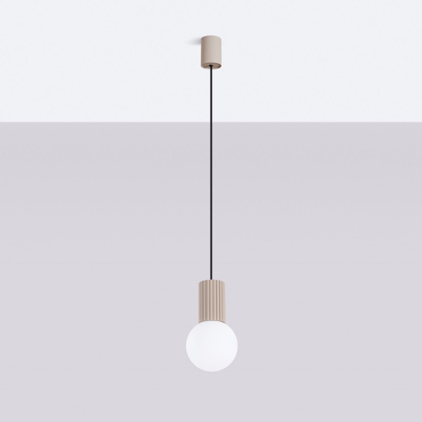 Lampadario a sospensione con filo HALO 1xG9/8W/230V diametro 12 cm beige