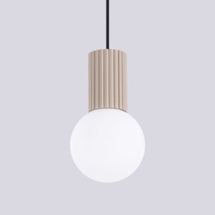 Lampadario a sospensione con filo HALO 1xG9/8W/230V diametro 12 cm beige