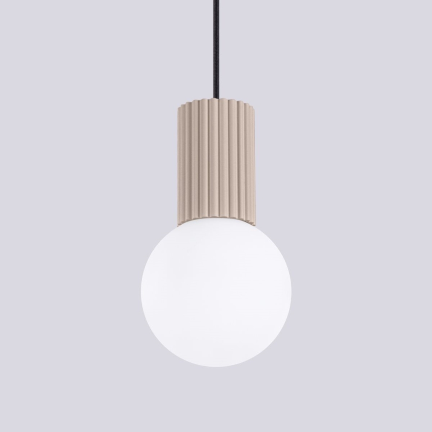 Lampadario a sospensione con filo HALO 1xG9/8W/230V diametro 12 cm beige
