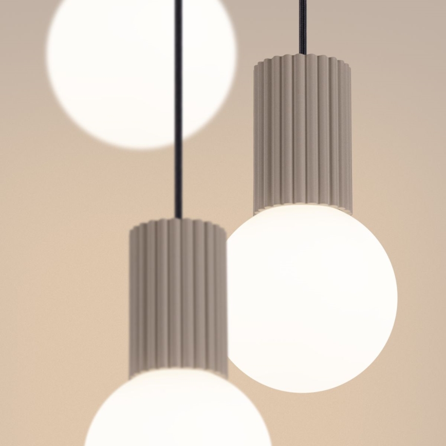 Lampadario a sospensione con filo HALO 3xG9/8W/230V diametro 25 cm beige