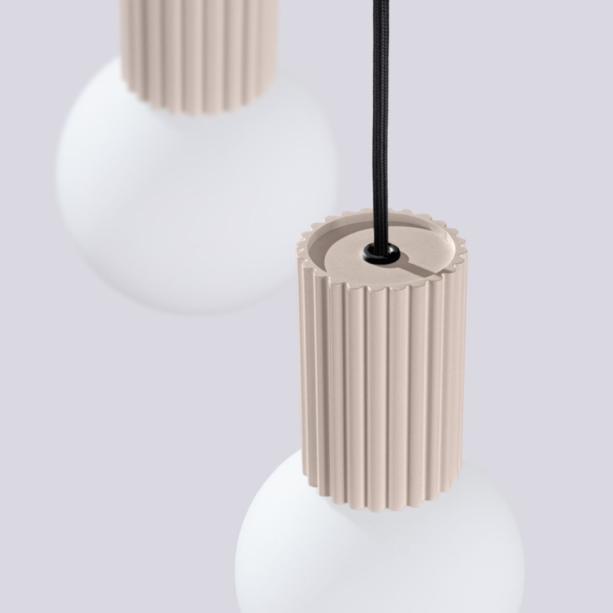 Lampadario a sospensione con filo HALO 3xG9/8W/230V diametro 25 cm beige