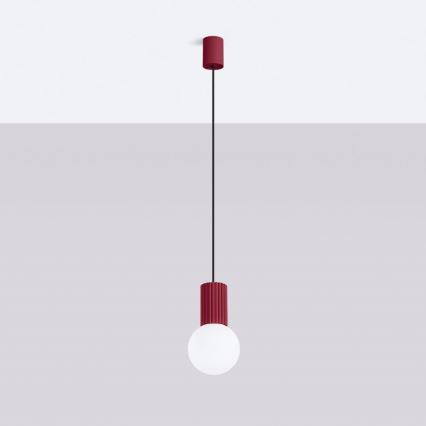 Lampadario a sospensione con filo HALO 1xG9/8W/230V diametro 12 cm rosso