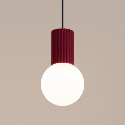 Lampadario a sospensione con filo HALO 1xG9/8W/230V diametro 12 cm rosso