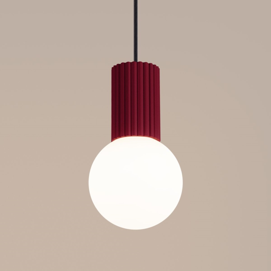 Lampadario a sospensione con filo HALO 1xG9/8W/230V diametro 12 cm rosso