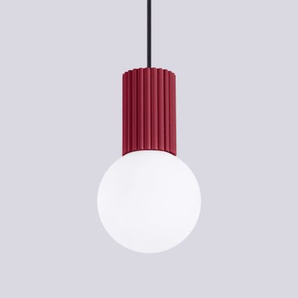 Lampadario a sospensione con filo HALO 1xG9/8W/230V diametro 12 cm rosso