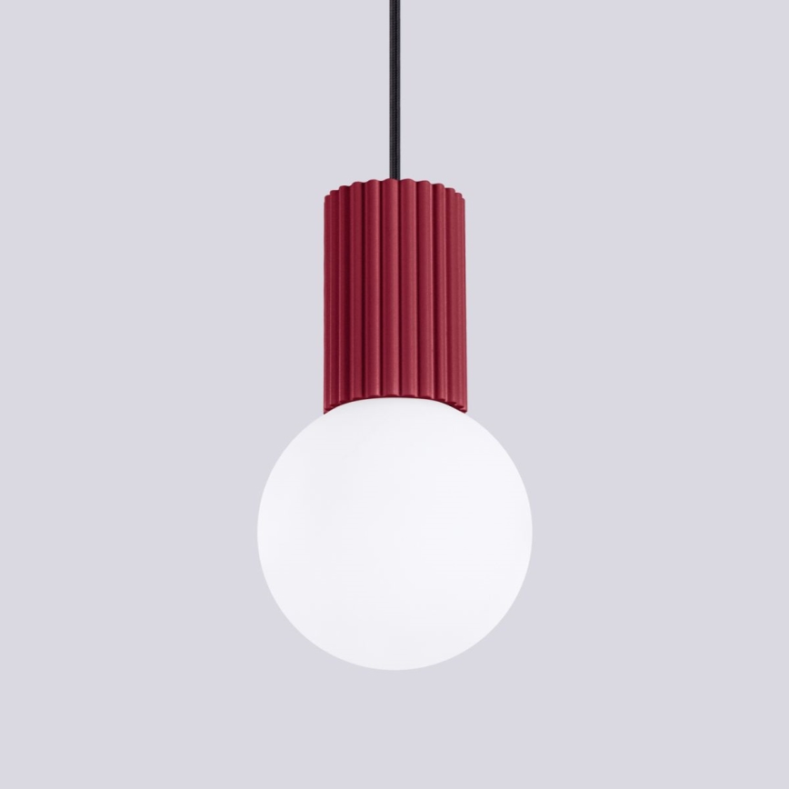Lampadario a sospensione con filo HALO 1xG9/8W/230V diametro 12 cm rosso