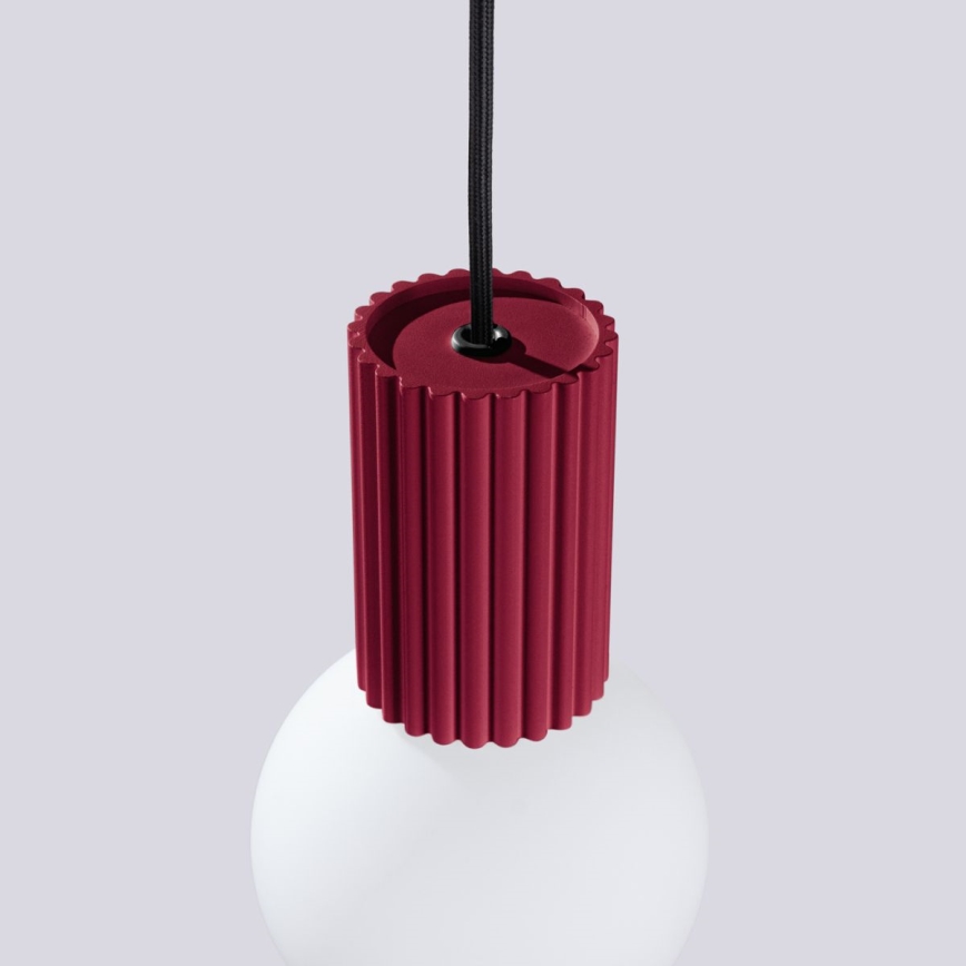 Lampadario a sospensione con filo HALO 1xG9/8W/230V diametro 12 cm rosso