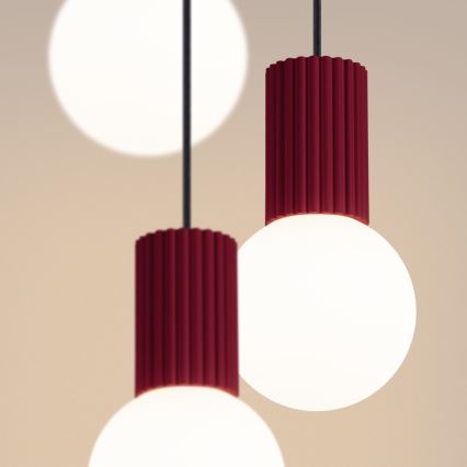 Lampadario a sospensione con filo HALO 3xG9/8W/230V diametro 25 cm rosso