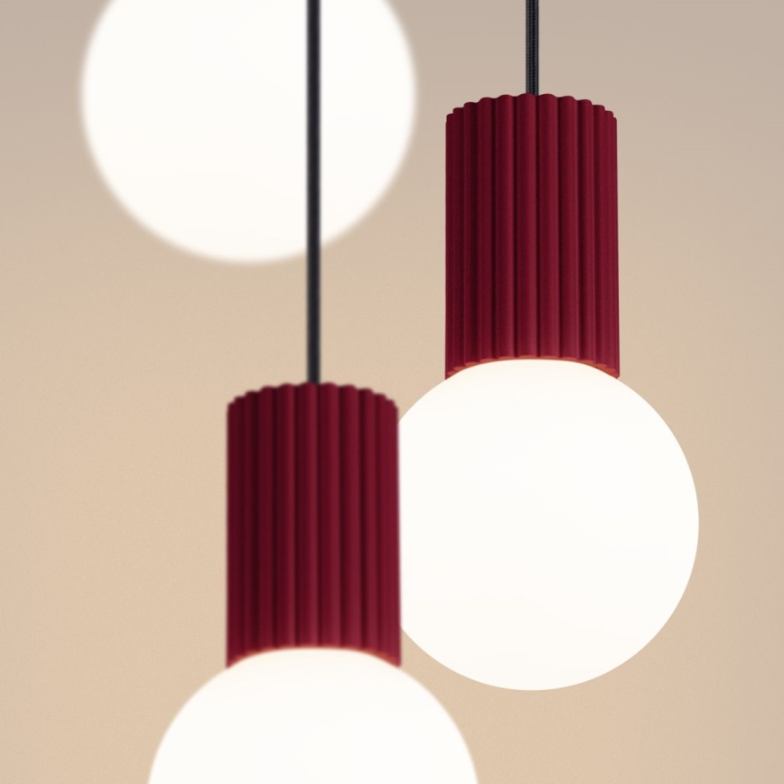 Lampadario a sospensione con filo HALO 3xG9/8W/230V diametro 25 cm rosso