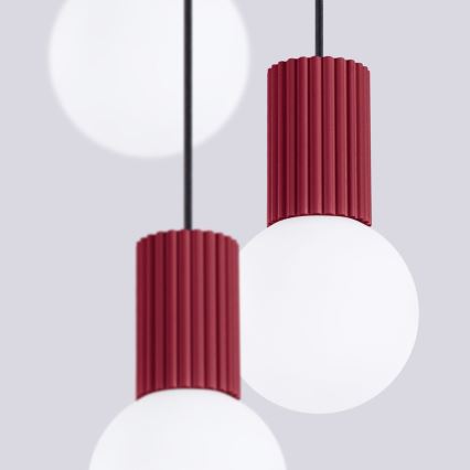 Lampadario a sospensione con filo HALO 3xG9/8W/230V diametro 25 cm rosso