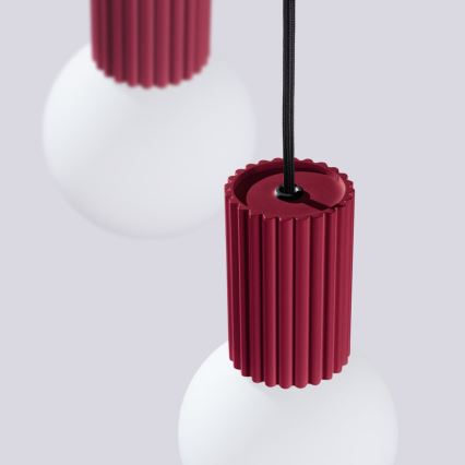 Lampadario a sospensione con filo HALO 3xG9/8W/230V diametro 25 cm rosso