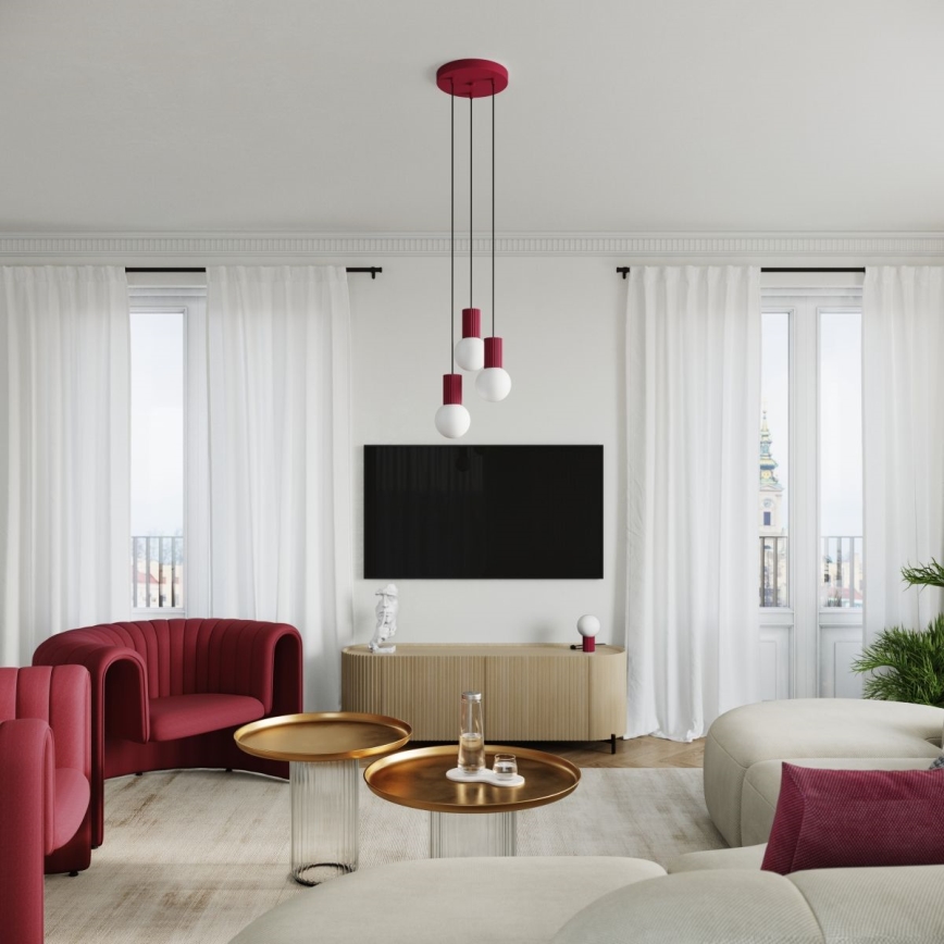 Lampada da tavolo HALO 1xG9/8W/230V diametro 12 cm rosso