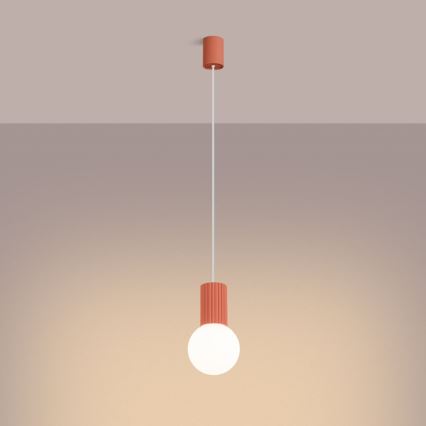 Lampadario a sospensione con filo HALO 1xG9/8W/230V diametro 12 cm rosa