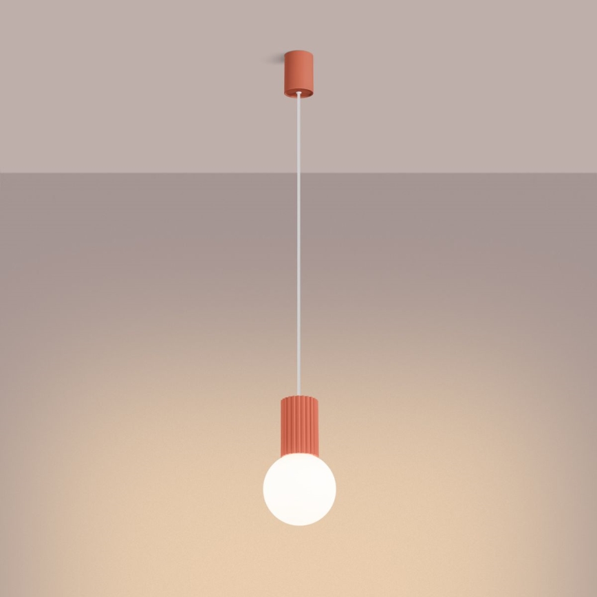 Lampadario a sospensione con filo HALO 1xG9/8W/230V diametro 12 cm rosa