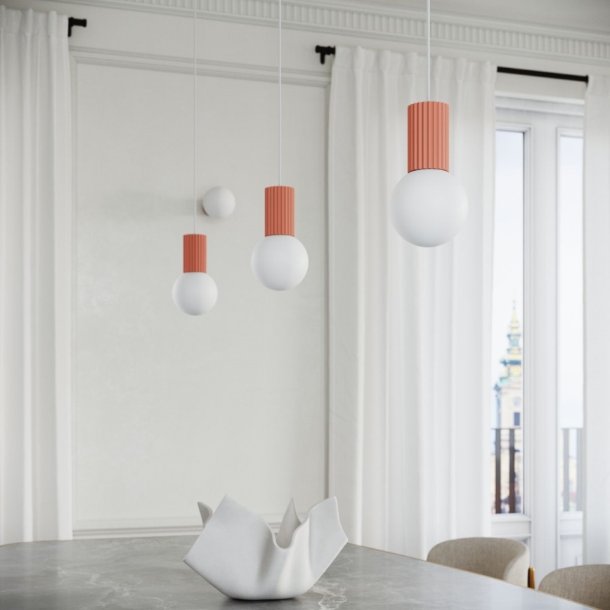 Lampadario a sospensione con filo HALO 1xG9/8W/230V diametro 12 cm rosa