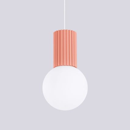 Lampadario a sospensione con filo HALO 1xG9/8W/230V diametro 12 cm rosa