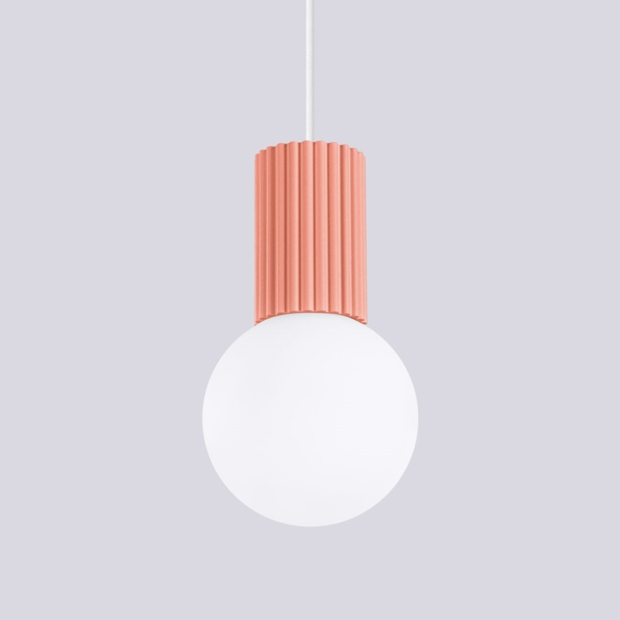 Lampadario a sospensione con filo HALO 1xG9/8W/230V diametro 12 cm rosa