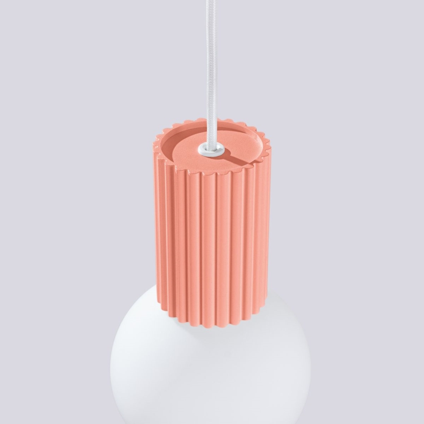 Lampadario a sospensione con filo HALO 1xG9/8W/230V diametro 12 cm rosa