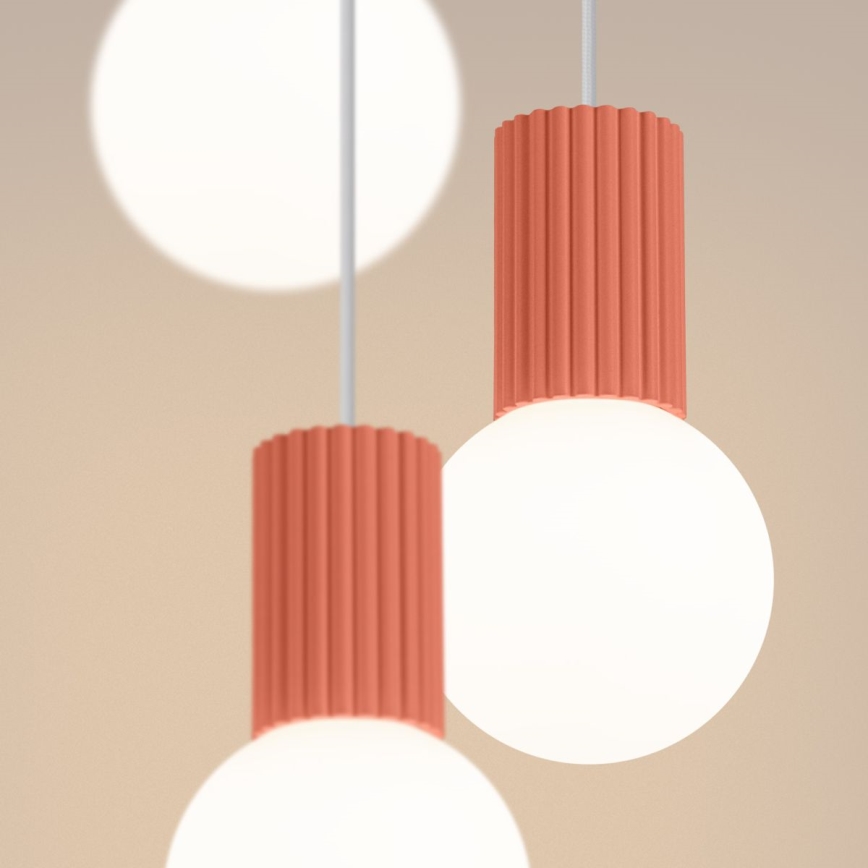 Lampadario a sospensione con filo HALO 3xG9/8W/230V diametro 25 cm rosa
