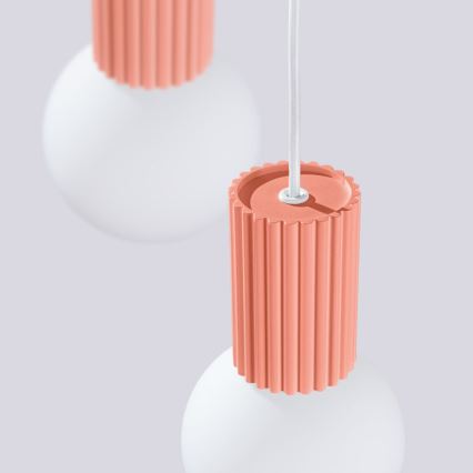 Lampadario a sospensione con filo HALO 3xG9/8W/230V diametro 25 cm rosa