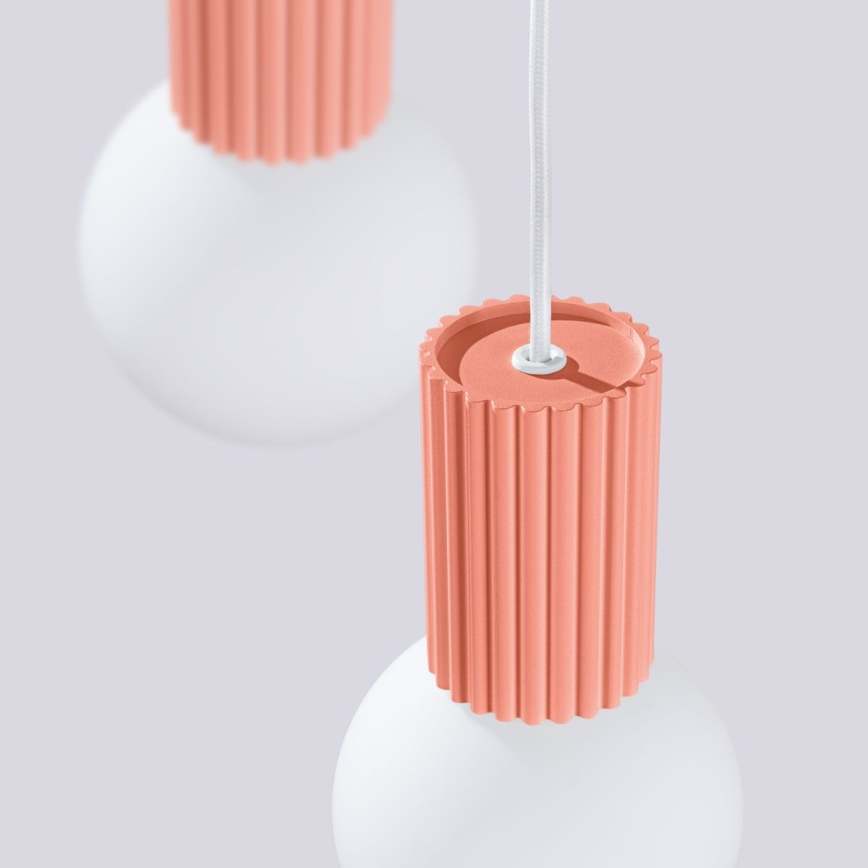 Lampadario a sospensione con filo HALO 3xG9/8W/230V diametro 25 cm rosa