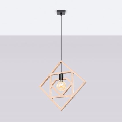 Lampadario a sospensione con filo CARO 1xE27/15W/230V faggio