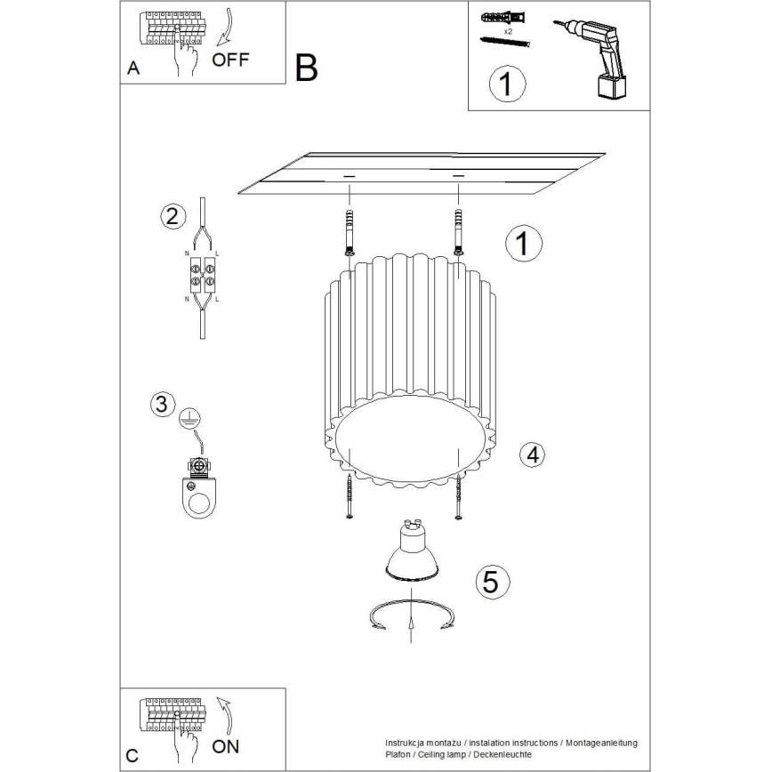 Faretto AURA 1xGU10/10W/230V 10 cm bianco