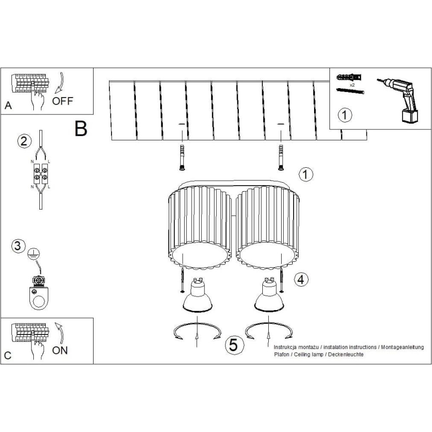 Faretto AURA 2xGU10/10W/230V bianco