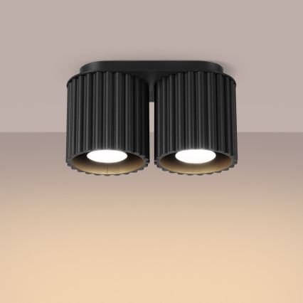 Faretto orientabile AURA 2xGU10/10W/230V nero