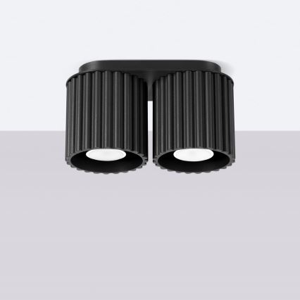 Faretto orientabile AURA 2xGU10/10W/230V nero