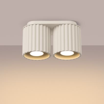 Faretto AURA 2xGU10/10W/230V colore crema