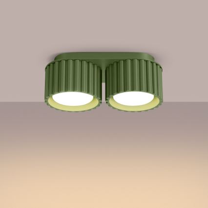 Faretto AURA 2xGX53/10W/230V verde