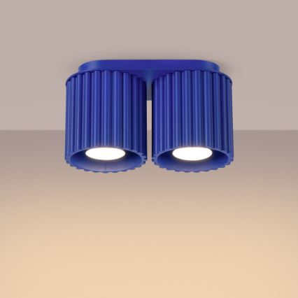 Faretto AURA 2xGU10/10W/230V blu
