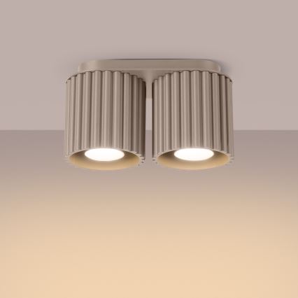 Faretto AURA 2xGU10/10W/230V taupe
