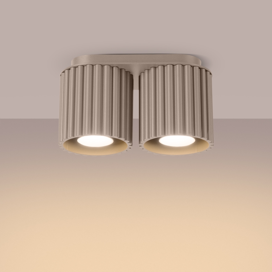 Faretto AURA 2xGU10/10W/230V taupe