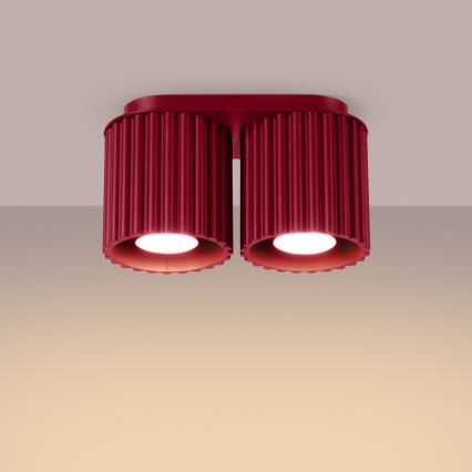 Faretto AURA 2xGU10/10W/230V rosso